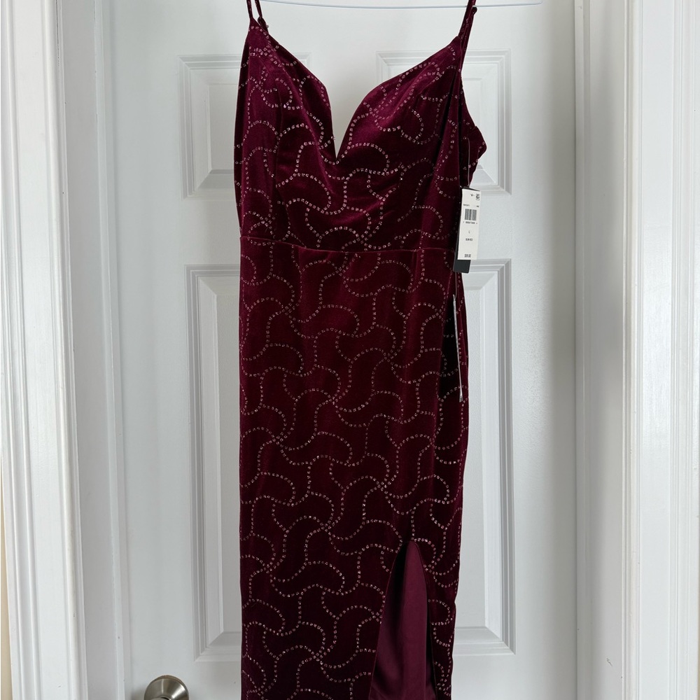 Elegant Burgundy Velvet Dress